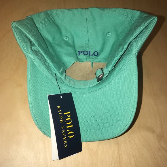 NEW Men’s POLO RALPH LAUREN Cotton Green Blue Hat - Picture 6 of 8